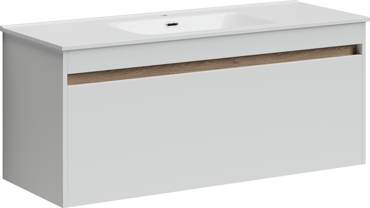 

Sancos Тумба под умывальник Smart SM120-1W (белый глянец)