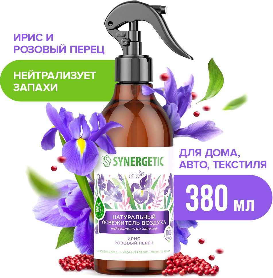 

Освежитель воздуха Synergetic Ирис и розовый перец 380 мл