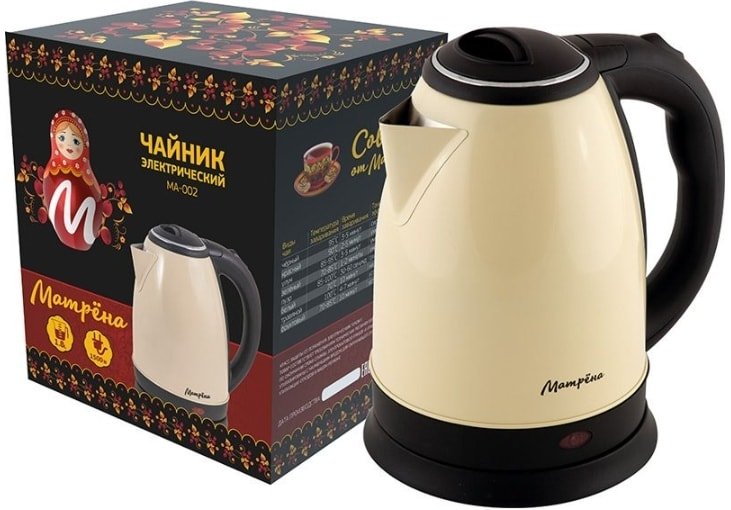 

Электрический чайник Матрена MA-002 (стальной/бежевый)