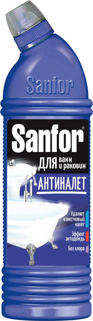 Средство для ванны Sanfor Expert 2в1 Лимонная свежесть 750 мл