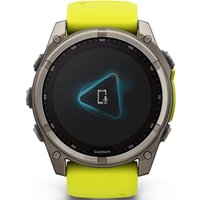 Умные часы Garmin Fenix 8 Solar, Sapphire 51мм (титановый, желтый силиконовый ремешок)