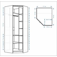 Шкаф-гармошка Евва Лайн ЛН-1U.930х820(0Z) Угловой (бодега белый) в Пинске