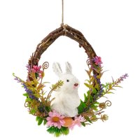 Декор Sima-Land Белый зайка в венке с цветами 10321221