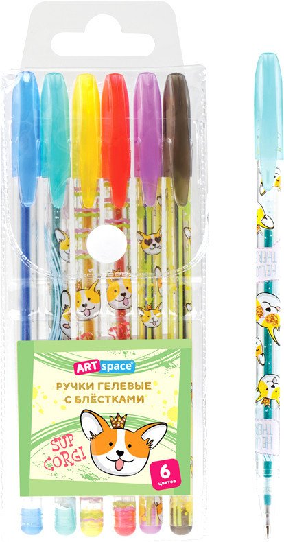 

Набор гелевых ручек ArtSpace Милые зверушки с блестк. GPCA06_53142 (6 цв)