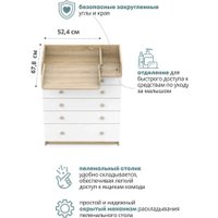 Детский комод Атон Мебель Leo ЛДСП 800/5 с органайзером (дуб сонома/белый)