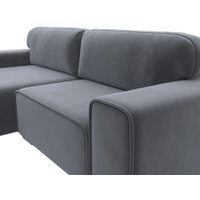 Угловой диван Лига диванов Лига-029 левый 121928L (велюр серый)