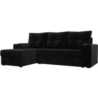 Угловой диван Лига диванов Верона лайт левый (велюр черный)