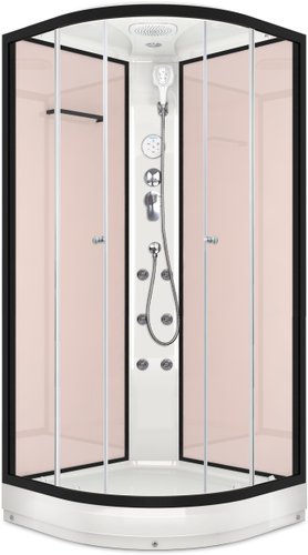 Душевая кабина Domani-Spa Delight 99 90x90 с гидромассажем (прозрачное стекло/розовый)