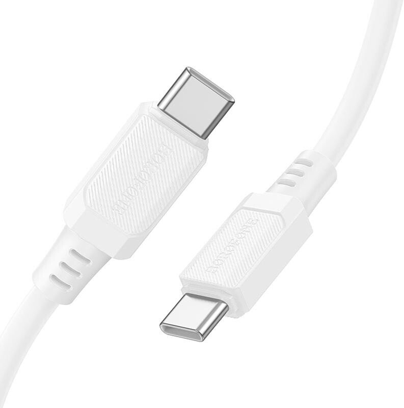 Кабель Borofone BX115 60W USB Type-C - USB Type-C (1 м, белый)