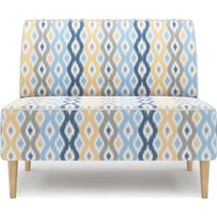 Диван MONOFIX Одос Принт 2-хместный (абстракция голубой/микровелюр)