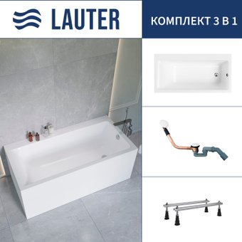 Lauter Seraphina 160x80 2112160R (с ножками и сифоном 21Y11022 белый)