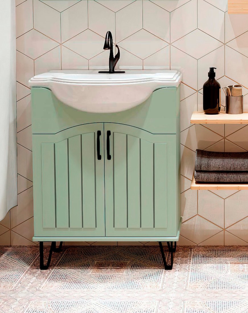 

Runo Тумба под умывальник Марсель 65 (напольная, мята)