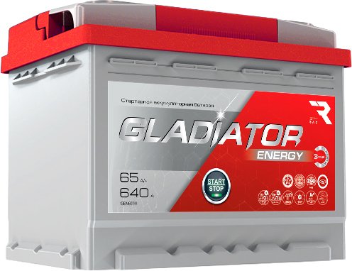 

Автомобильный аккумулятор Gladiator Energy 65 R+