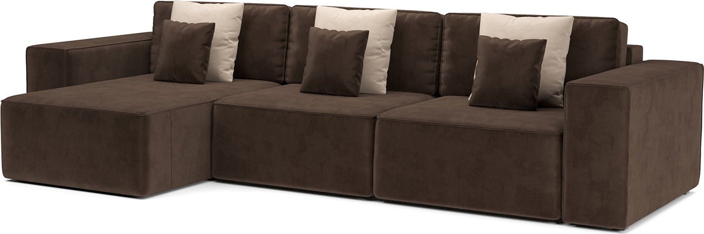 

Угловой диван Мебель-АРС Фессалия левый угол (велюр молочный шоколад НВ-178/13)