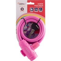 Тросовый велосипедный замок Нора-М №33 (ф8x1000мм, розовый)