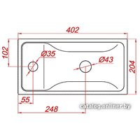 Умывальник Aqwella Unam 220 40x22 [T1.04.04D]