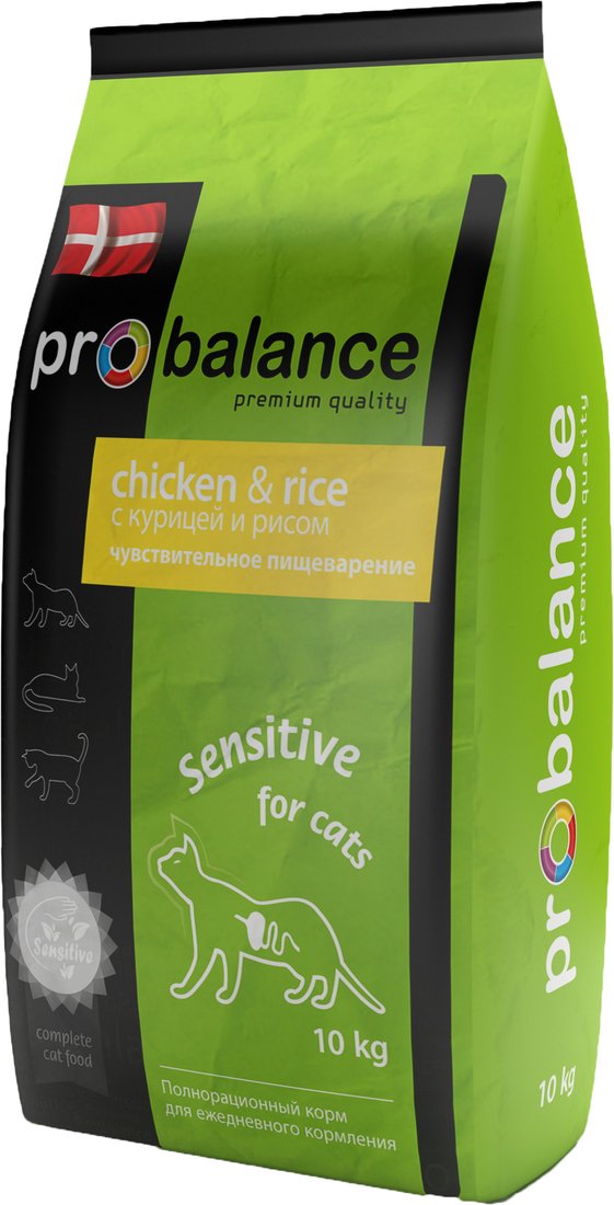 

Сухой корм для кошек Probalance Sensitive (с чувствительным пищеварением, с курицей и рисом) 10 кг