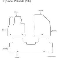 Комплект ковриков для авто Alicosta Hyundai Palisade 18- (салон, ЭВА 6-уг, бежевый)