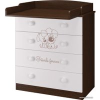 Детский комод MLK Эмили (венге/белый/друзья)