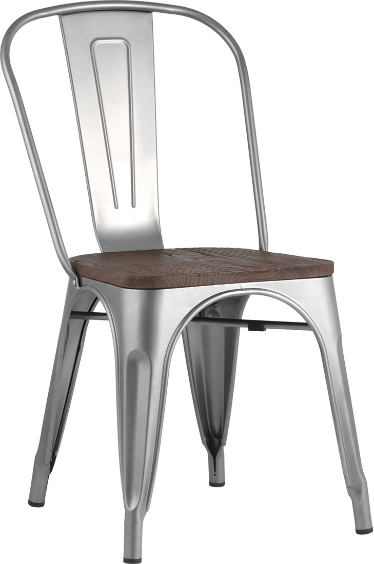 

Стул Stool Group Tolix wood (серебристый матовый)