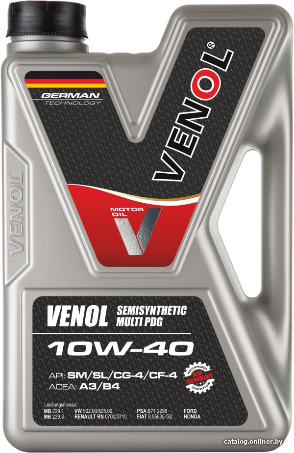 Моторное масло Venol Semisynthetic Multi PDG 10W-40 5л
