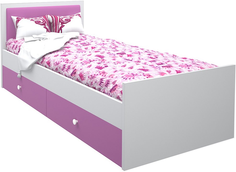 

Кровать-тахта МДК Феникс с мягким изголовьем и ящиками 80x160 Ф4-160-Р (розовый)