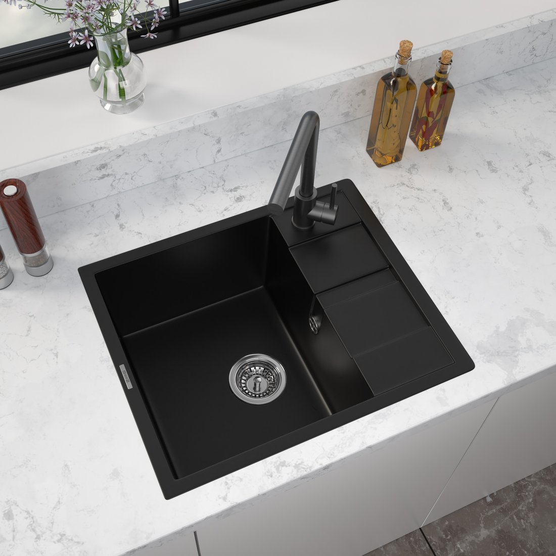 

Кухонная мойка ZorG Apollo 58 (черный оникс)