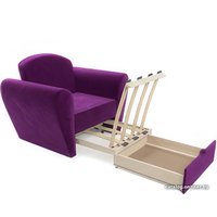 Кресло-кровать Мебель-АРС Квартет (микровельвет, фиолетовый)