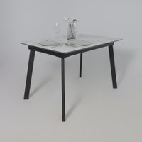 Кухонный стол Lepremo AV 1209 HPL+МДФ раздвижной 1200-1600x800 (виктори натуральный/черный)