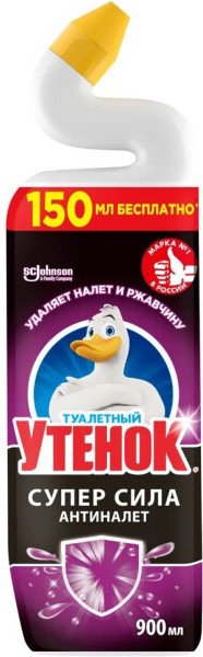 

Средство для унитаза Туалетный Утенок Супер сила Антиналет (900 мл)