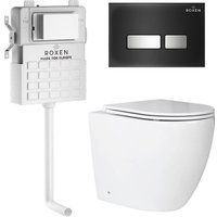 Унитаз приставной Roxen Antares в комплекте с инсталляцией Attach 5 в 1 967099 (кнопка: черный)