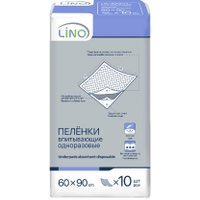 Пеленка одноразовая Lino С целлюлозным впитывающим слоем 60x90 (10 шт)