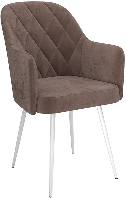 

Стул с подлокотниками Олмеко Киото П00311705 (велюр тенерифе стоун/белый)