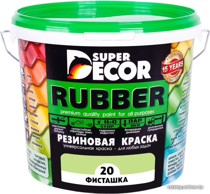 Краска Super Decor Rubber 1 кг (№20 фисташка)