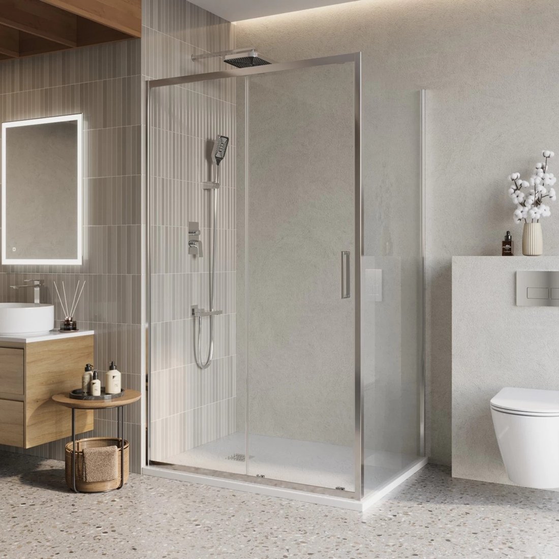 

Душевой уголок BelBagno LUCE-AH-1-100/90-C-Cr