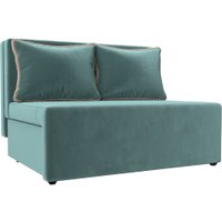 Диван Лига диванов Лагуна (велюр бирюзовый/кант велюр бежевый)