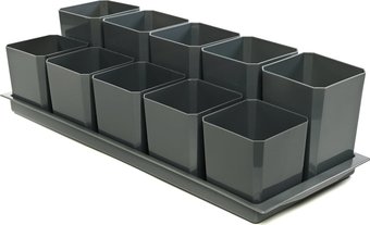 Горшок Чипполино Двухуровневый с выдвижным дном, многоразовый (черный)