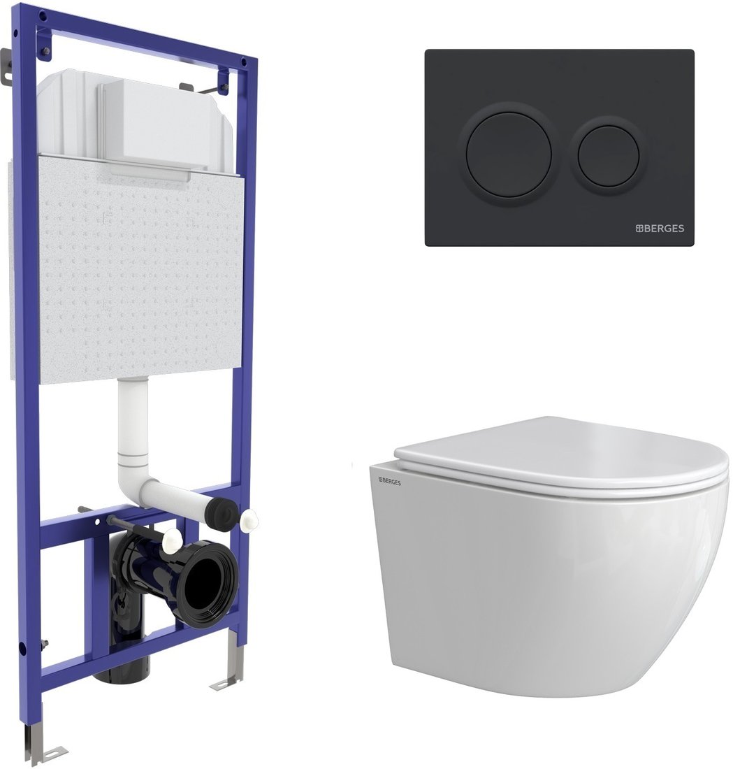 

Унитаз подвесной Berges Wasserhaus Okus Rimless 043390 (с сиденьем)