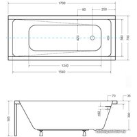 Ванна Besco Modern 170x70
