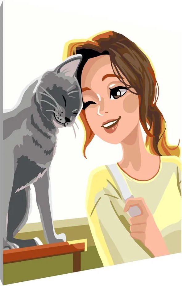 

Картина по номерам PaintLine Утро с котиком PL-00110