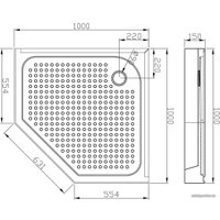 Душевой поддон Erlit ER 100 V 100x100