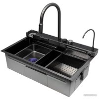 Кухонная мойка ARFEKA Sensor ECO AR 750*450 Black PVD Nano