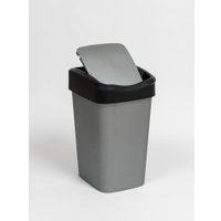 Мусорное ведро Violet Tandem 841058 (10л, серый металлик/черный)