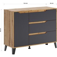 Тумба ЭлиГард Eyva 1D3S (дуб вотан/графит)