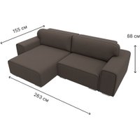 Угловой диван Лига диванов Лига-029 левый 121931L (рогожка амур коричневый)