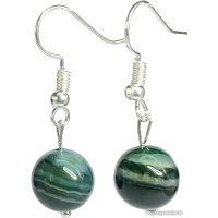 Серьги Wolves Элитный Агат 40772 №2 (зеленый)