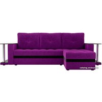 Угловой диван Craftmebel Атланта М угловой 2 стола (нпб, правый, фиолетовый вельвет)
