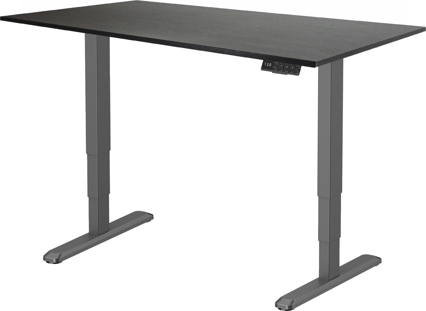Стол с регулировкой высоты ErgoSmart Unique Ergo Desk 1380x800x18мм (эвкалипт темно-коричневый/черный)