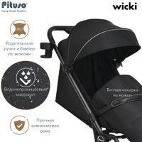 Коляска прогулочная «книга» Pituso Wicki ABF2022 (черный)