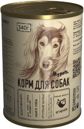

Консервированный корм для собак Mypets Мясное ассорти с ягненком 470902 (340 г)
